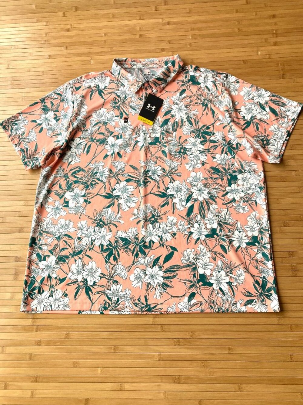 Under Armour Matchplay Printed Golf Polo Shirt Mens 3XL Posh Pink Floral NWT